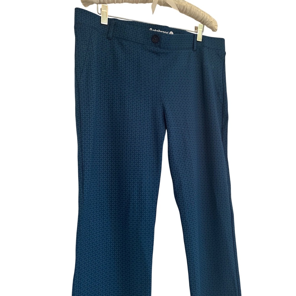 Betabrand Dress Pant Yoga Pant Straight Sz XL Petite Blue Geometric Career Comfy - Picture 4 of 9